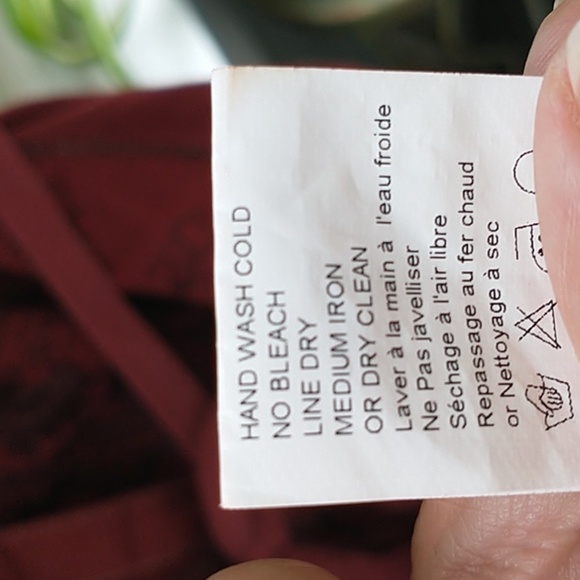 Anthropologie Tiny Burgundy Maroon Embroidery Button Down Belted Dress M - Picture 9 of 12